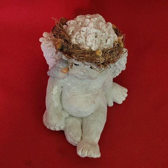 Vintage Cherub Angel & Bluebird Figurine - Picture 3 of 13